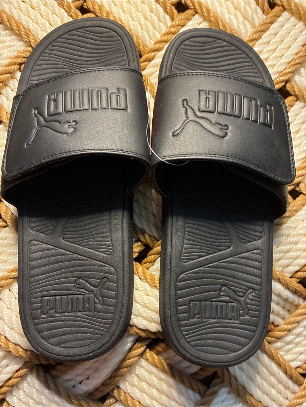 Puma Matte Black Slide Sandals